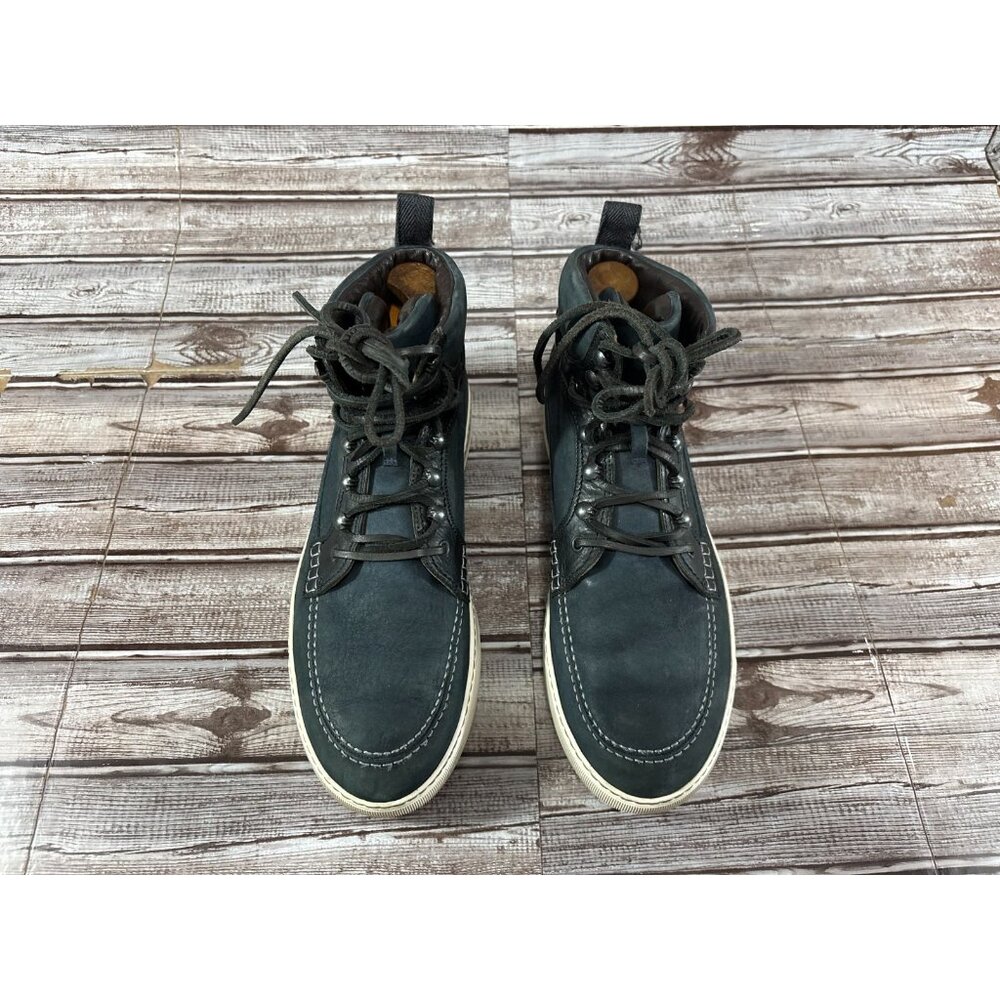 Lanvin High Top suede Sneaker size 10 color blue / black / white - Picture 2 of 8